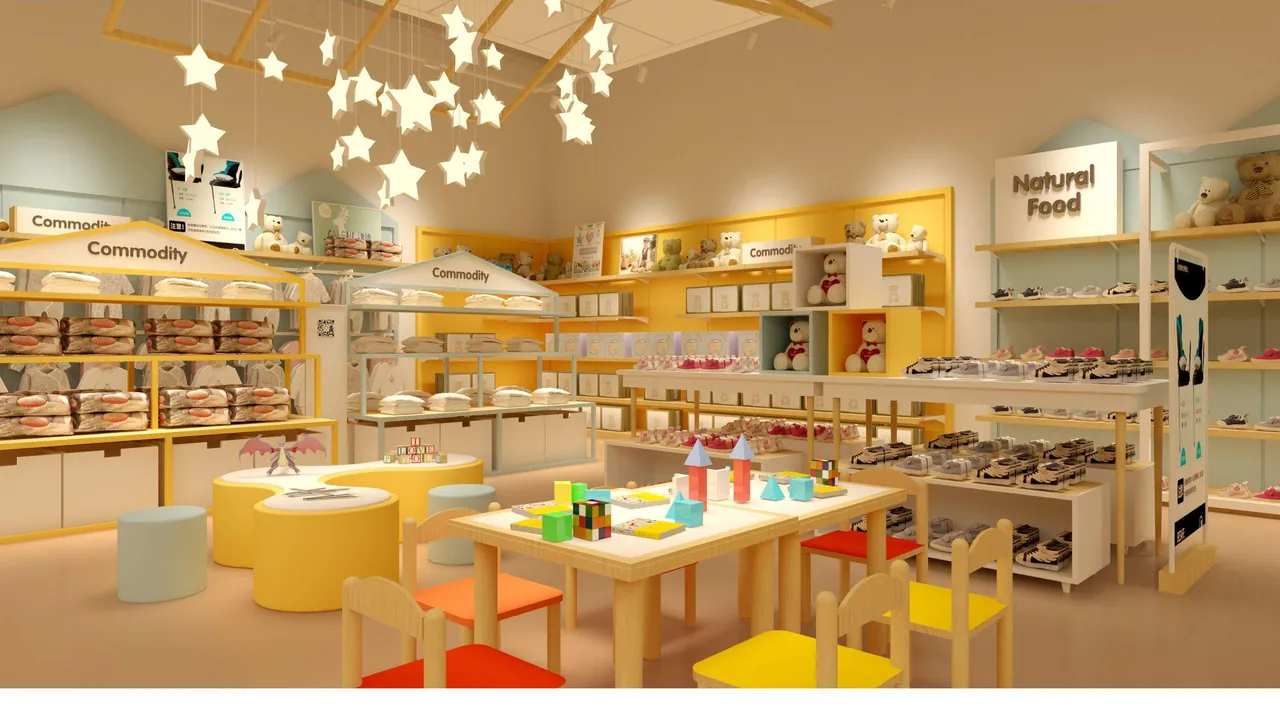 Rendered mother and baby products store